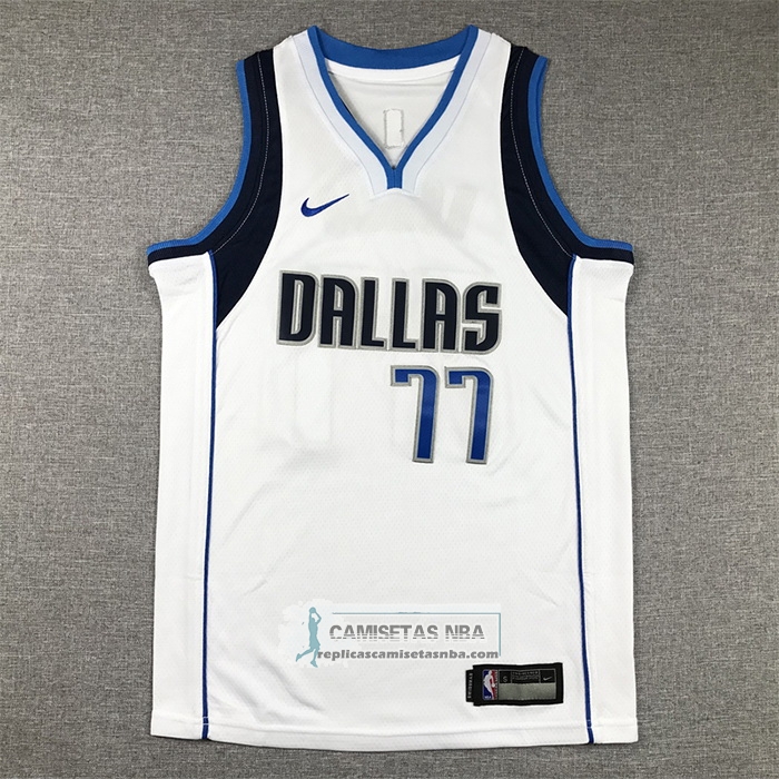 Camiseta Nino Dallas Mavericks Luka Doncic NO 77 Association 2021 Blanco